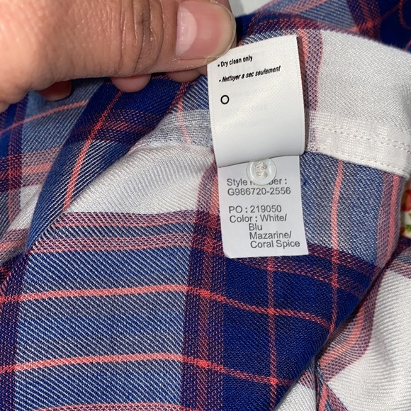 Paige Blue & Peachy Plaid Long Sleeve Flannel From Nordstrom. **See Note… - Picture 8 of 12